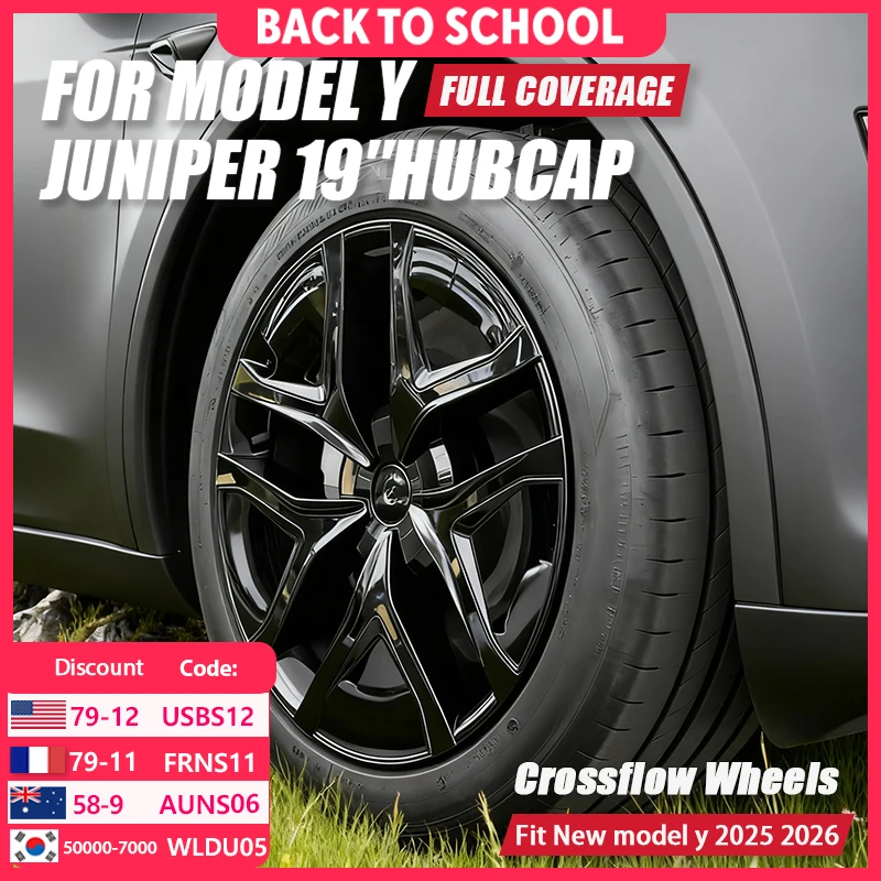 4PCS HubCap for Tesla Model Y Juniper 19 Inch Performance Wheel Caps Automobile Wheel Hubcap Full Rim Cover Accessories 2025