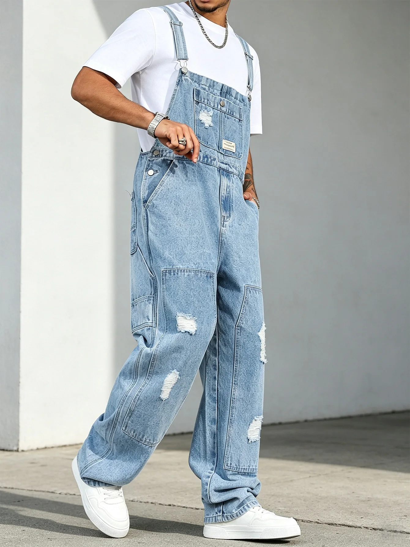 Pantalones de mezclilla rasgad - Sleeveless Jumpsuit reseña y precio