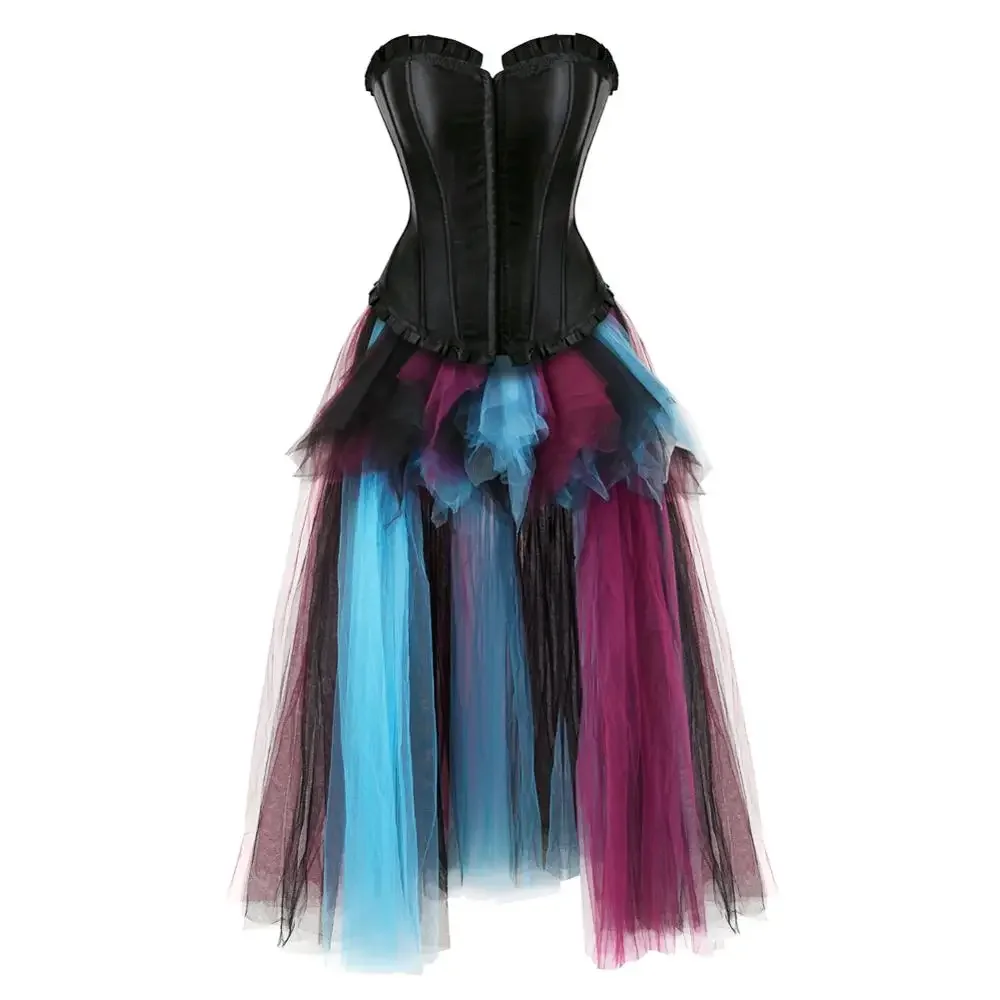 

Корсет в стиле стимпанк на шнуровке, модный топ-бюстье, бурлеск, баскский сексуальный готический костюм для косплея, большие размеры, викторианский наряд