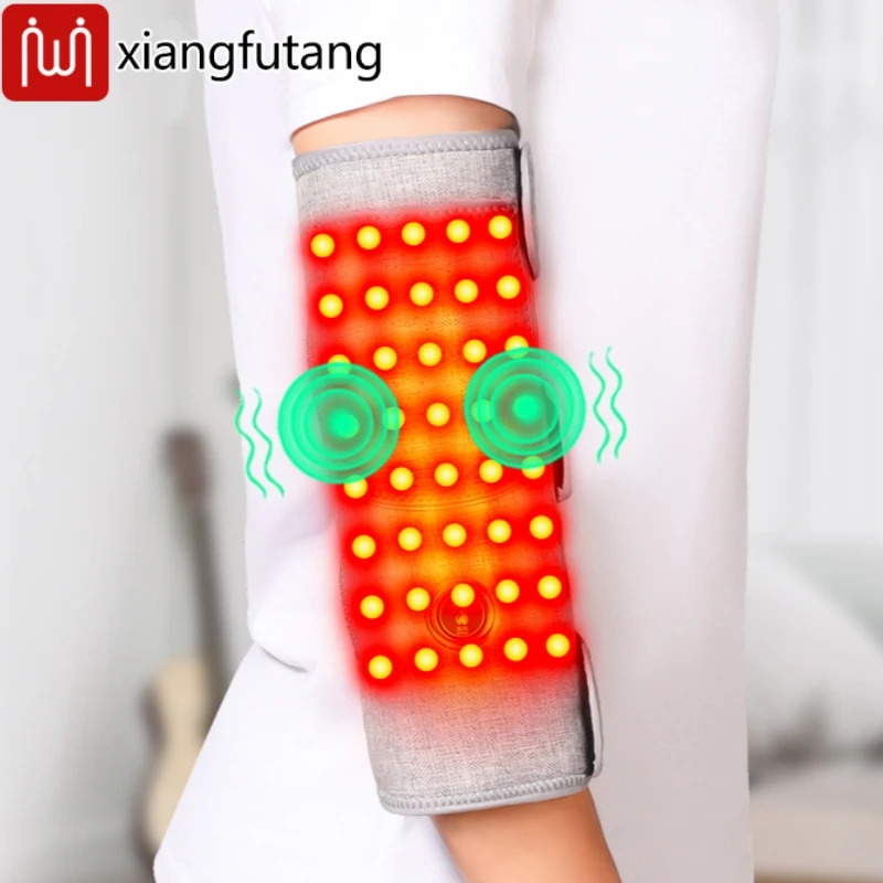 Electric Heated Elbow Massager Brace 3 Gear Heat&Vibration Levels Heating Elbow Wrap Warmer Pad for Arm Elbow Joint Pain Relief