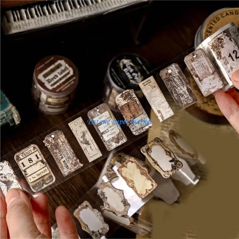 

090B Vintage Rust Theme Journal Decorative Stickers Tape For Creative Craft Project