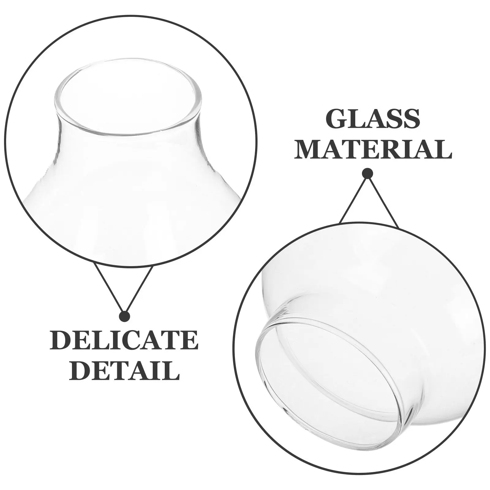 Vintage Round Hurricane Glass Lamp Shade Windproof Clear Handblown Oil Lamp Chimney Replacement Glass Globe for