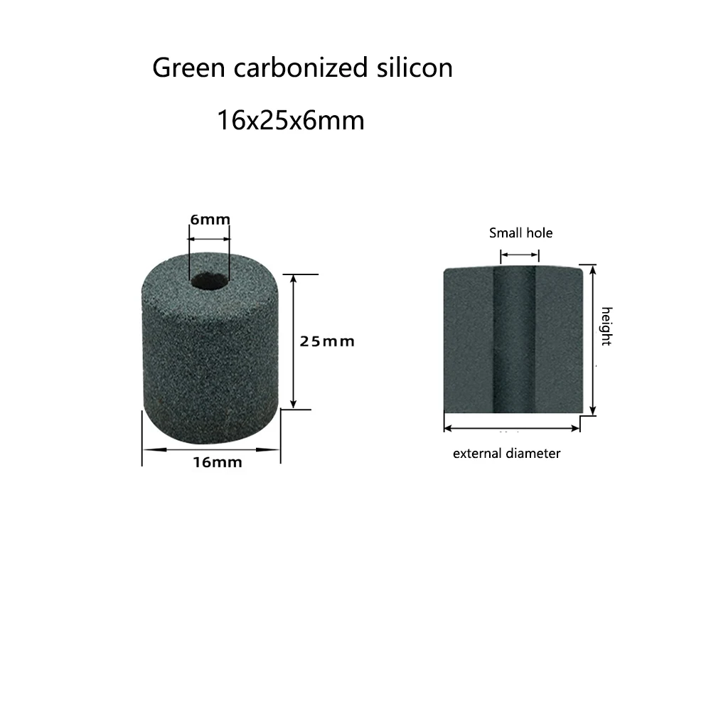 Zielona ściernica z węglika krzemu wewnętrzna okrągła głowica szlifierska polerująca ceramiczna mała ściernica z otworem przelotowym