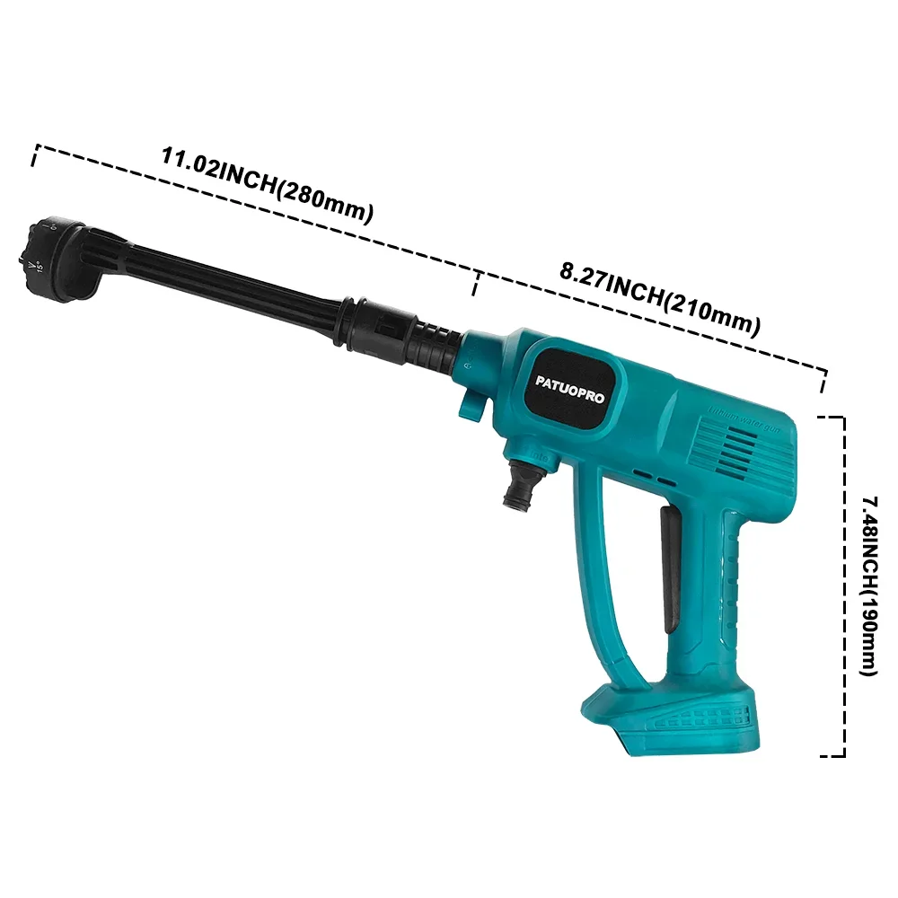 Imagem -03 - Pistola de Lavagem de Carro sem Fio Limpador de Carro o em Bico Pulverizador de Jardim Doméstico Pistola de Água para Makita Bateria de 18v de Alta Pressã