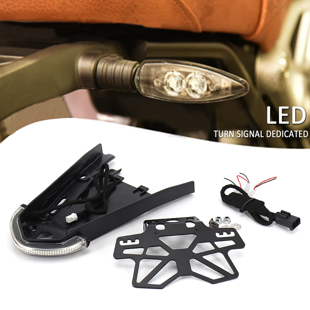 

For BMW R NINE T Urban RNINET Scrambler R NINET Pure Motorcycle Turn Signal Light Brake Taillight License Plate Holder With Lamp