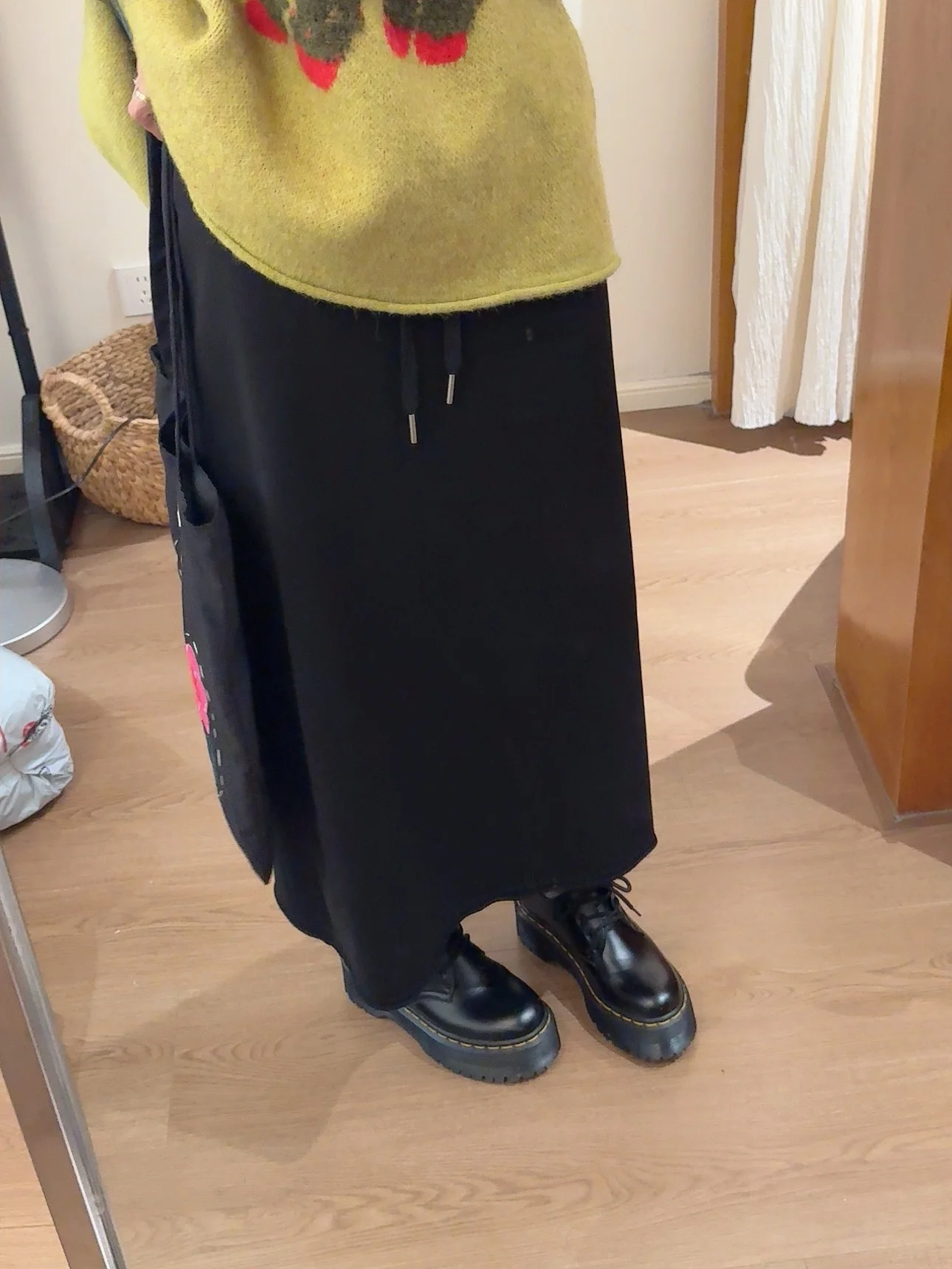 

Повседневная универсальная женская юбка из хлопка высокой плотности с поясом, А-силуэт, свободный крой