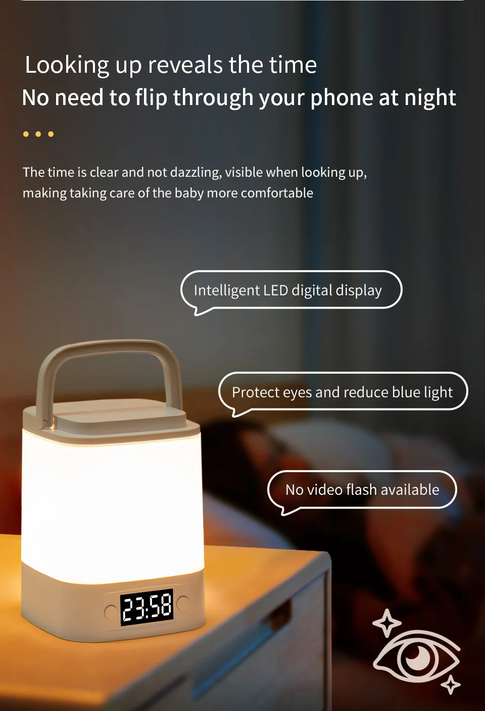LED Night Light Bedside Rechargeable Desk Lamp Bedroom Baby Feeding Eye Protection Sleep Children's Room LightS Table Lamp