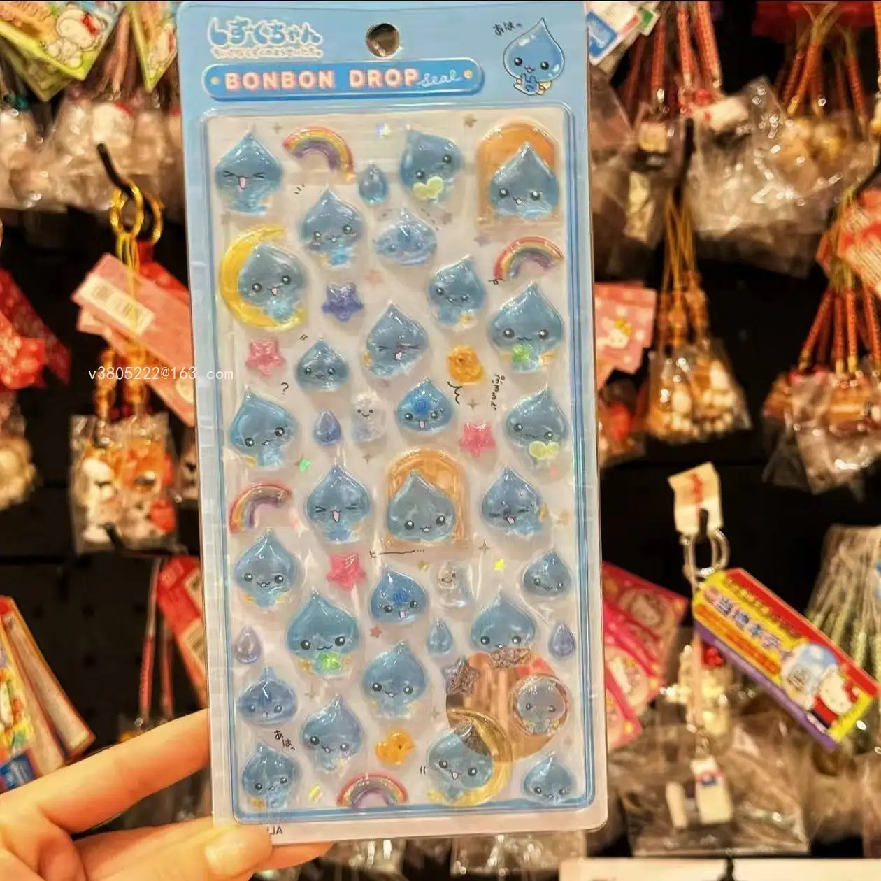 

New 1/6PC Ancient-Style Crystal Resin 3D Water Droplet Stickers Cute Glitter Raindrop DIY Decorative Stickers for Crafts