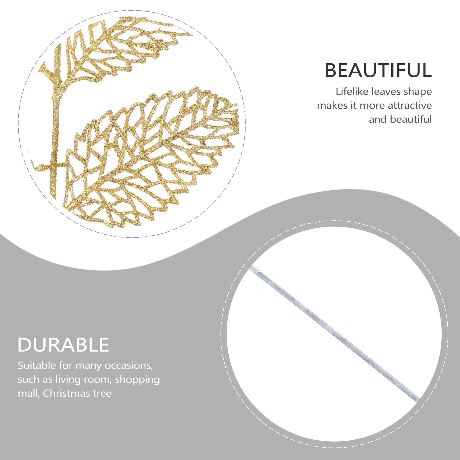 

10Pcs Xmas Artificial Leaves Simulation Decorative Christmas Leaves Party Ornaments Wreath Adornment Party Supplies