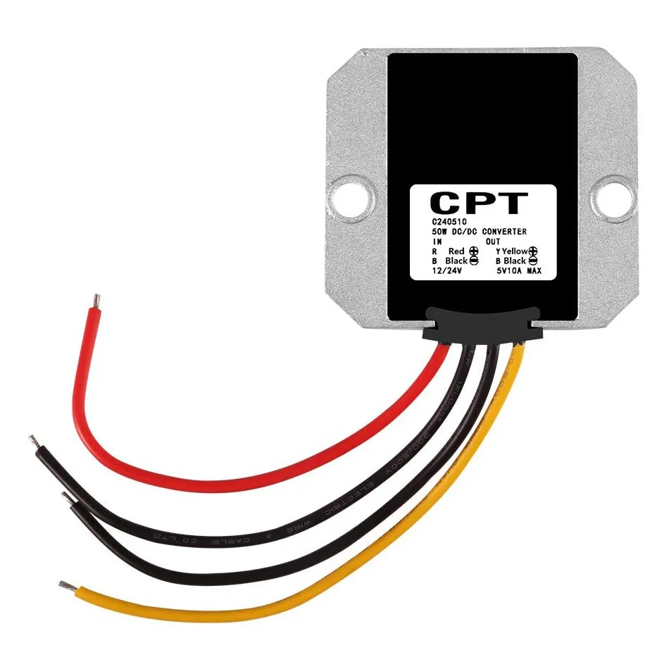 Waterproof DC-DC Voltage Converter Regulator DC 12V 24V Step-Down to 5V 10A 50W Power Supply Regulator Buck Transformer