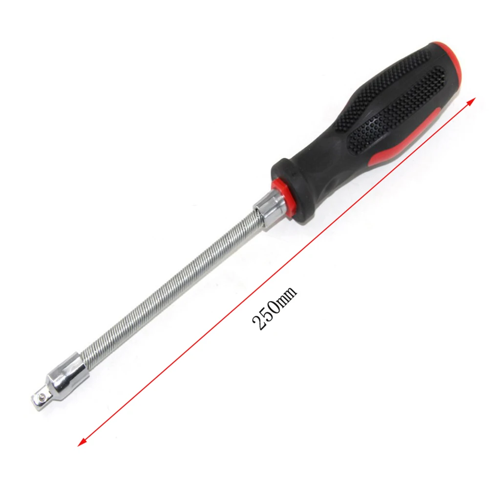 Braçadeira de mangueira flexível reparação chave de fenda porca driver soquete adaptador unidade elástica haste macia Polegada confortável