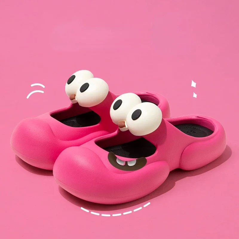 Home Slippers womens shoes Cloud Cartoon big eyes dog Sandals Men Summer Flip Flops Beach Slides Home Shoes Female Male Funny