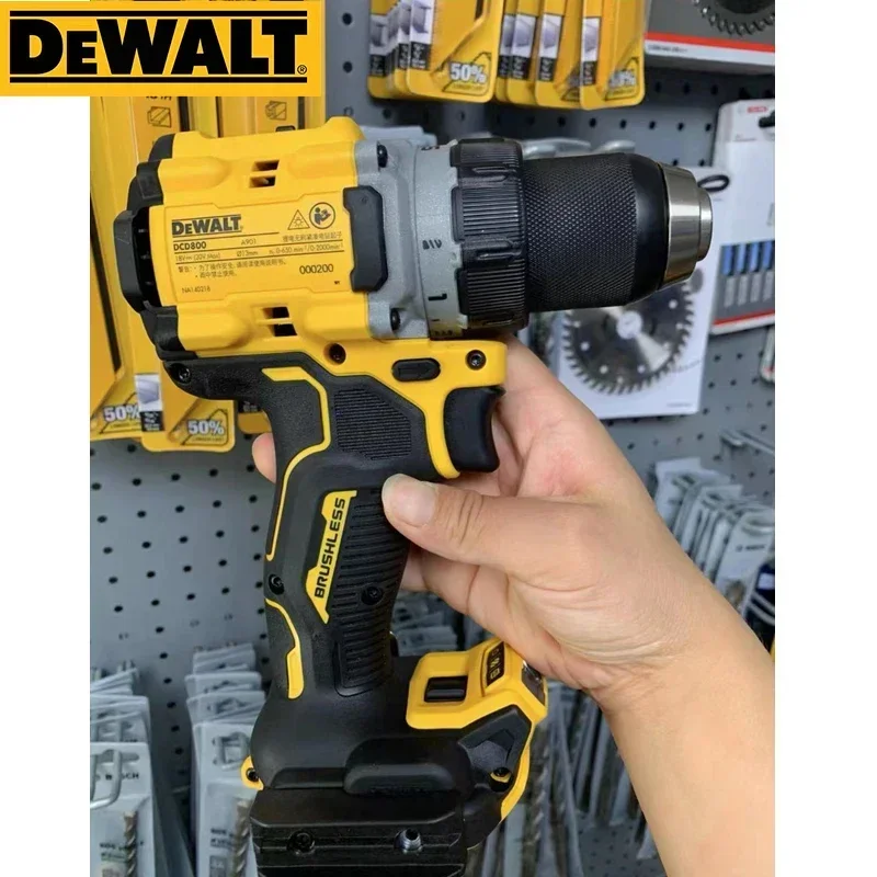 Dewalt dcd800 sem fio broca brushless ferramenta do motor apenas 20v xr 1/2-em broca/motorista compacto mão kit de broca elétrica ferramentas