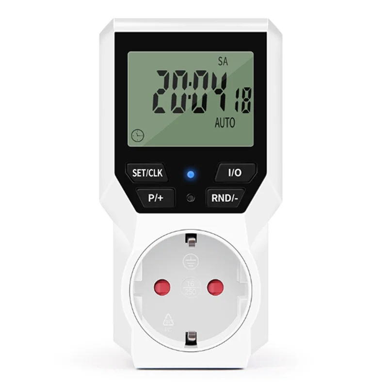 ABJF-Smart Timer Socket Digital Electronic Timer Switch EU Plug LCD Display Programmable Timing Control Automatic Protector