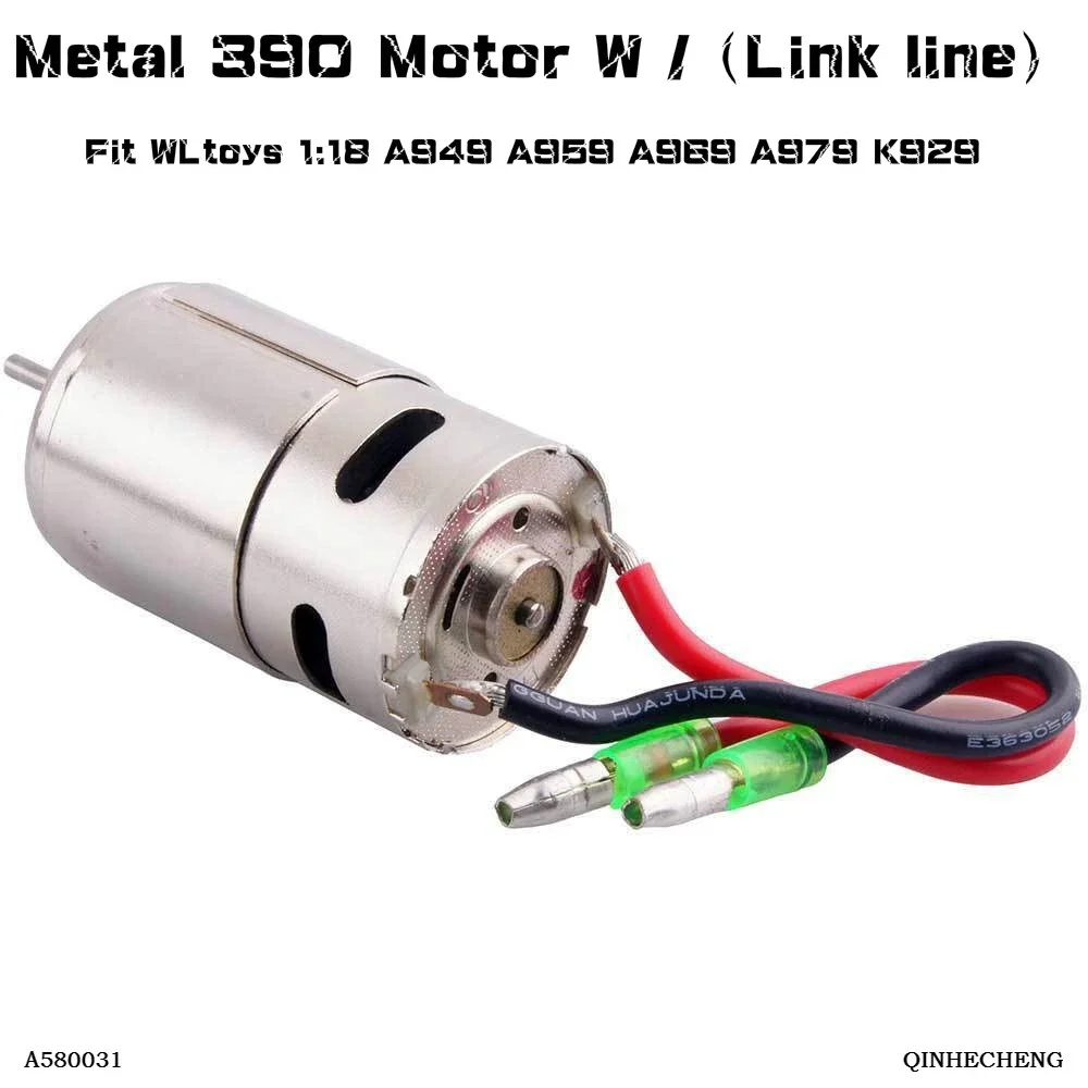 RC A580031 Metal 390 Motor W/(Link line) Fit WLtoys 1:18 A949 A959 A969 A979 K929