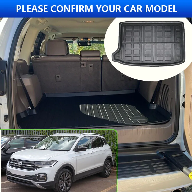 For Volkswagen VW T-Cross T Cross Taigun 2018~2023 2022 Car Trunk Mat High Temperature Resistant Storage Carpet Auto Accessories