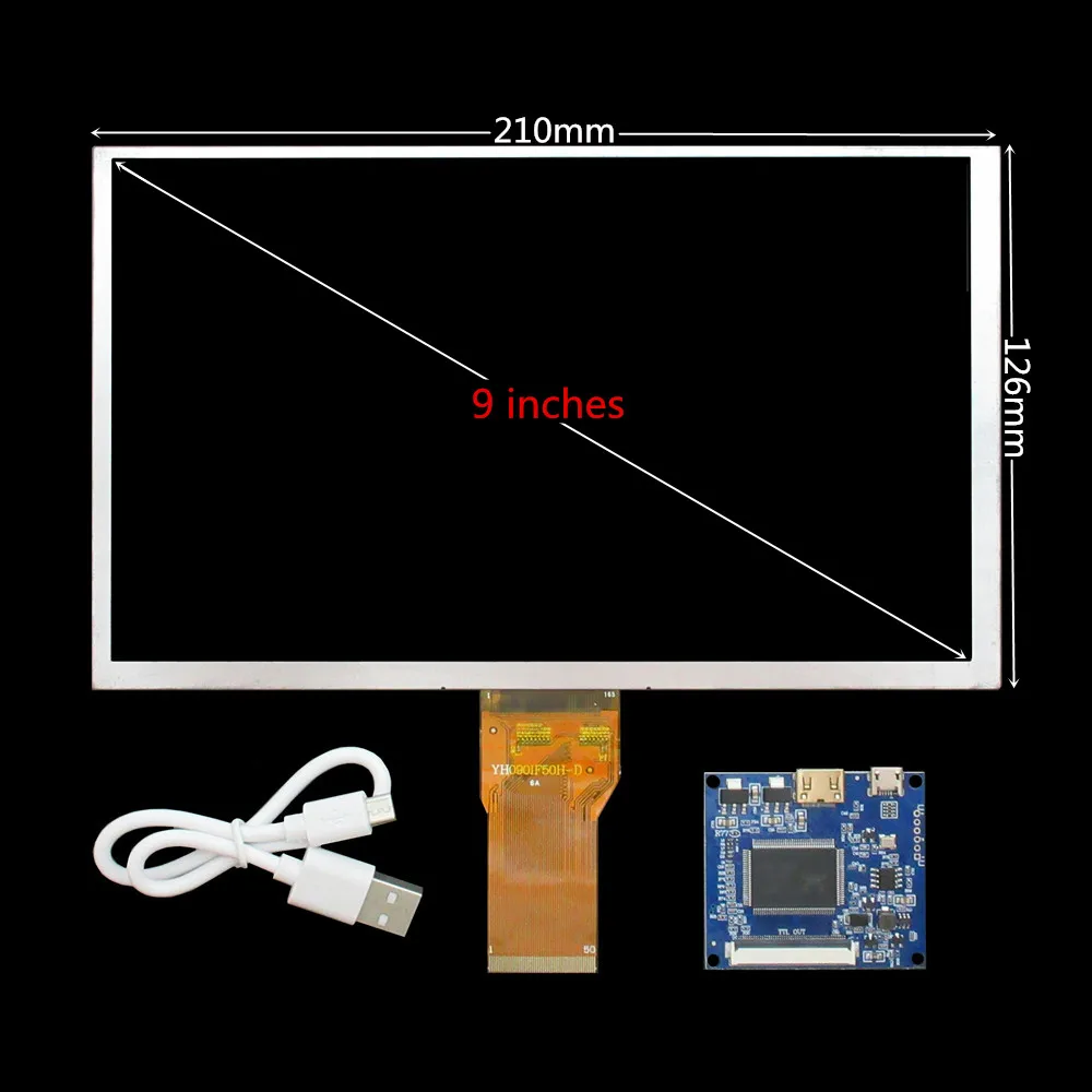 Imagem -02 - Polegada 1024*600 Tela Lcd Monitor Driver Placa de Controle Mini Hdmi-compatível para Lattepanda Raspberry pi Banana pi pc 9