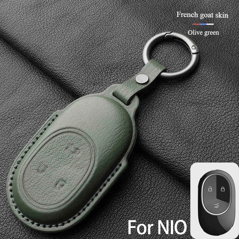 

For NIO Key Case Genuine Leather New ES6 ES8 ET5t ES7 ET7 ec7 Car Goatskin High-grade Key Shell Buckle for Men and Women