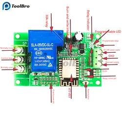 ESP8266 WIFI Single/Dual Channel Relay Module ESP-12F Development Board DC 5V 7-28V 7-80V 30A For Smart Home Wireless Control