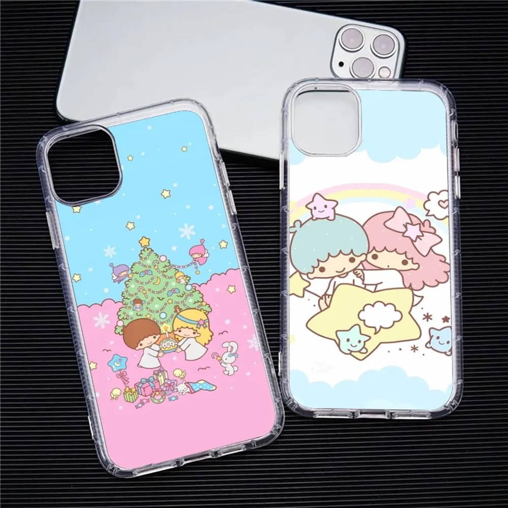 S-Sario L-little Twin S-stars Phone Case For Iphone 15 11 13 14 Pro Max 7 8 Plus X Xr Xs Max 16pro 12mini Transparent Cover