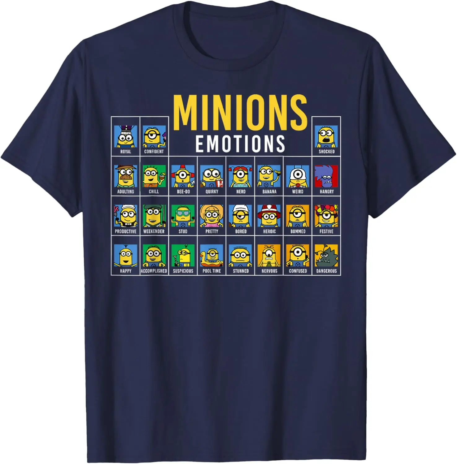 Despicable Me Minions Periodic Table Of Minions Graphic Tee T-Shirt