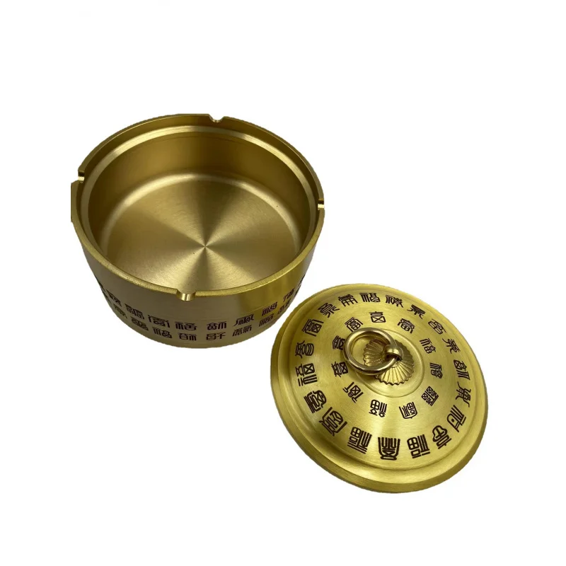 Ancient Bronze Collection Vintage Ornament Brass Hundred Blessings Ashtray Ornament