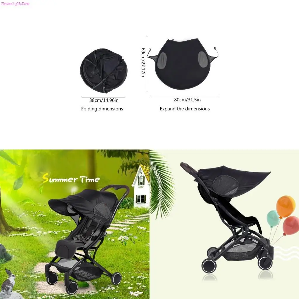 D0JC Pram Canopies Baby Stroller Sun Tent Rain Sun Shade Cover Rain Protections Cover