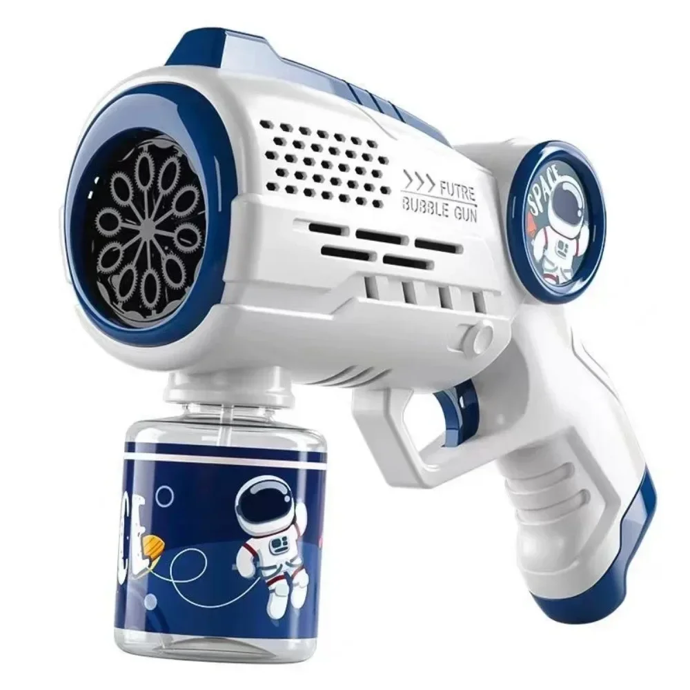 Ruimte Automatisch Bellenpistool Elektrische Zeepbellenmaker met Verlichting Cartoon Astronaut Outdoor Park Speelgoed voor Kinderen Kindercadeau