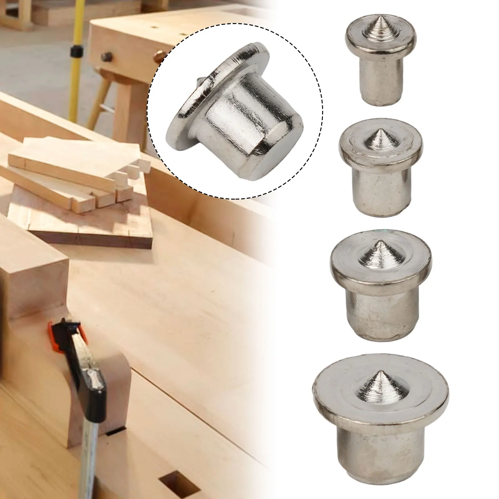 4pcs Dowel Centre Point Pin Set Wood Timber Marker Hole Tenon Center Set 6/8/10/12mm Woodworking Wood Drill Bit