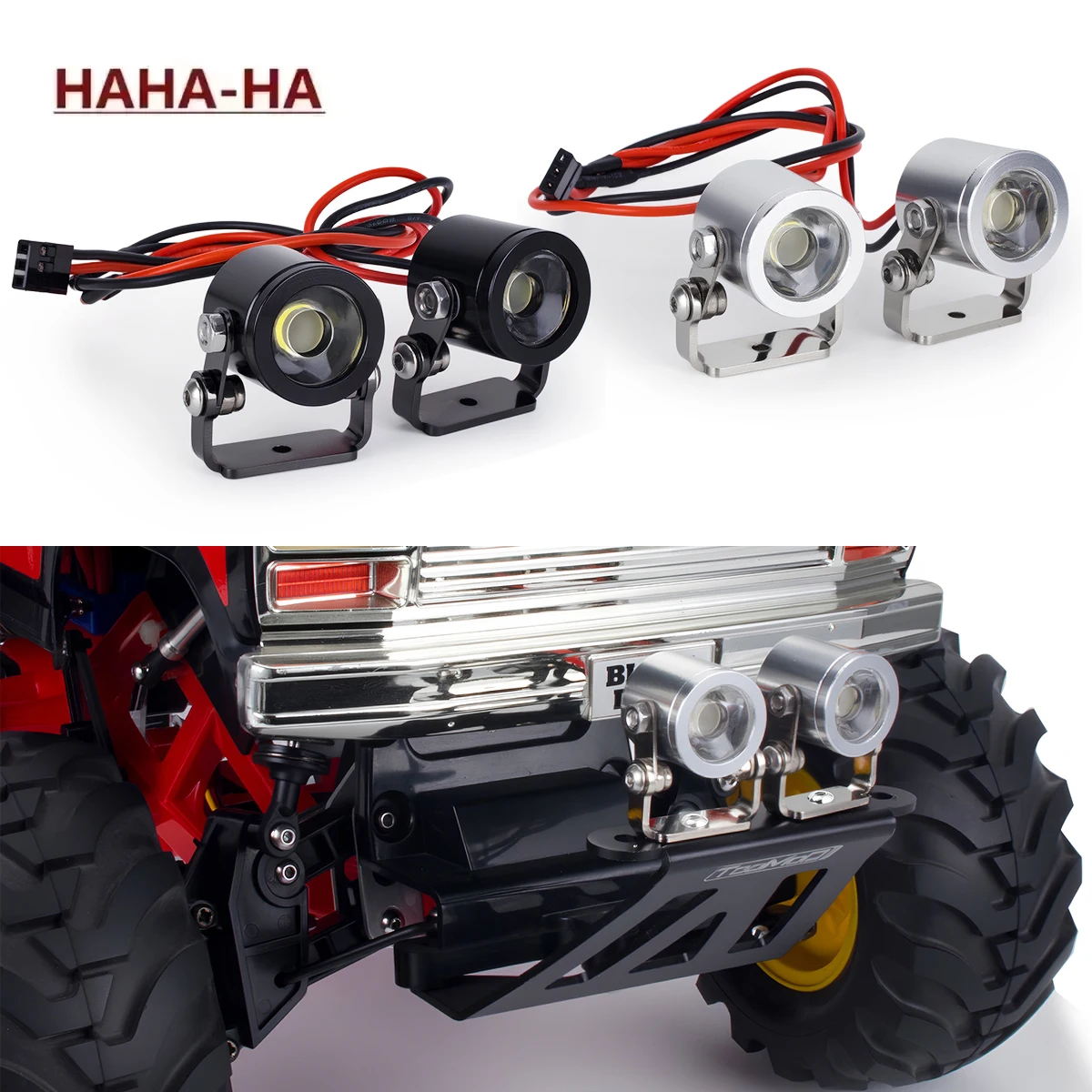 RC Car LED Light Headlight Spotlight with Bracket for 1/10 RC Crawler SCX10 90046 RC4WD D90 TRX4 TRX6 DIY Parts Accessories