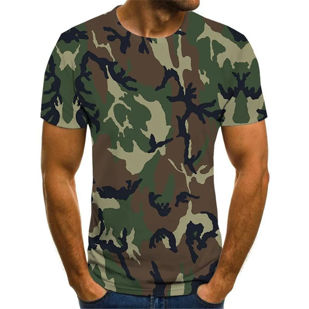 HX Camouflage T-shirt 3D Printed Army Green Blue Camo Tshirt Men Women Casual Tees Hunting Short Sleeve Tops Dropshipping