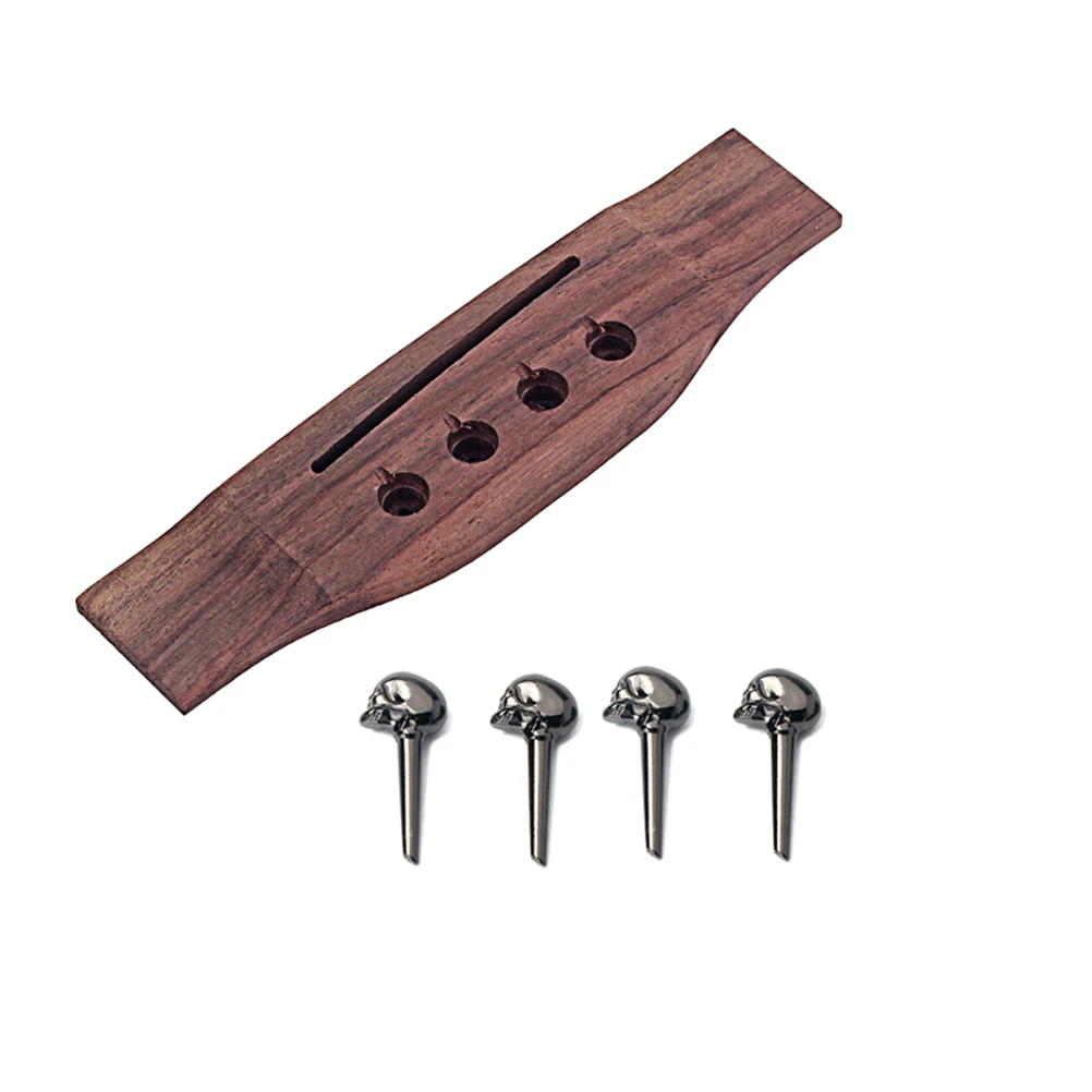 

4 Strings Bass Bridge Nails Acoustic Guitar Saddle Black Replacement