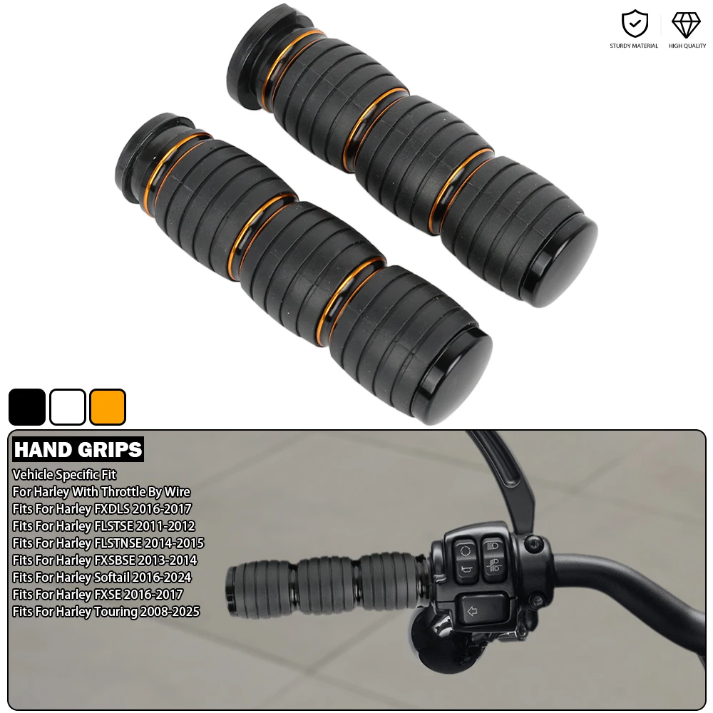 

Рукоятки — оранжевая полоска с кольцом для Harley Electra Glide Road King Street Bob Breakout Softail Low Rider S/ST Touring 2008-2025 гг.