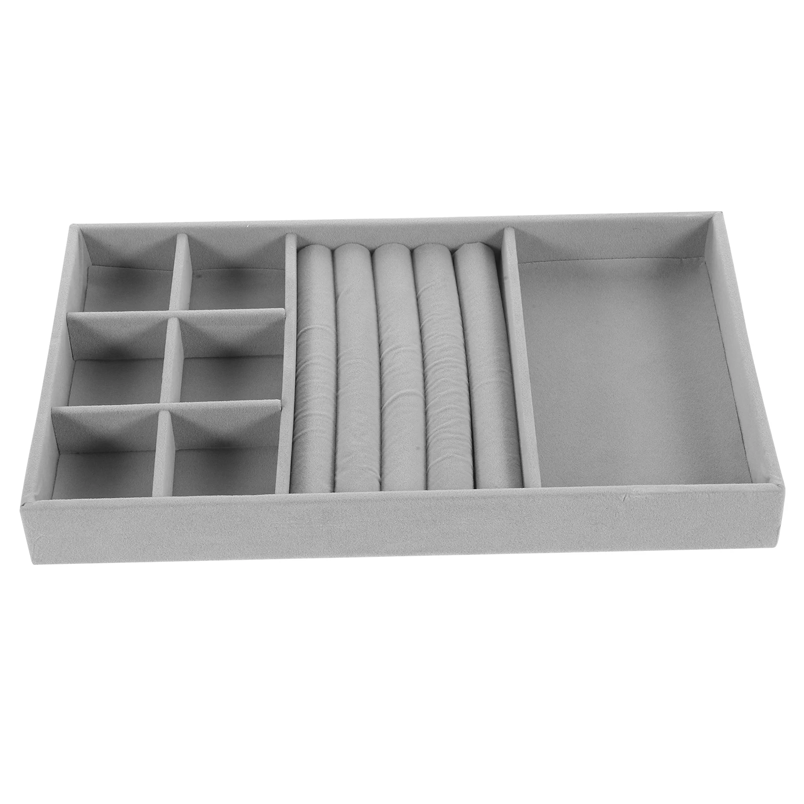 

Jewelry Display Tray Fine Workmanship Durable Storage Plate Exquisite Flannel Design Scratch Resistant Home Jewelry Store Use