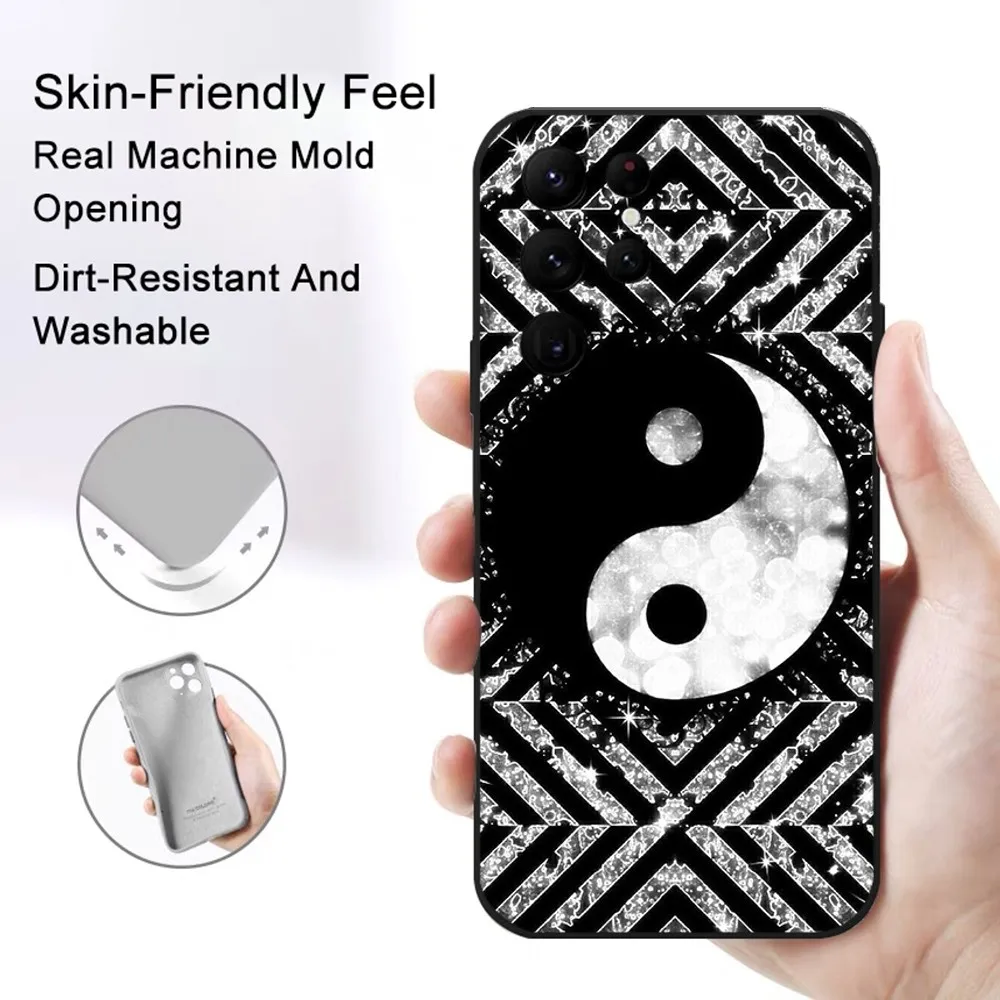 Taiji Diagram Yin-Yang symbol Phone Case Samsung S series s20 s21 s22 s23 s24 FE Plus Ultra TPU Soft to Skin-friendly case