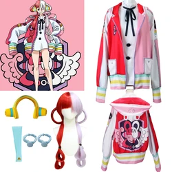 Anime Cosplay Film Red Uta Cosplay Costume Coat Hoodie Dress Wig Earphone Full Set UTA Cosplay Halloween Christmas Costumes