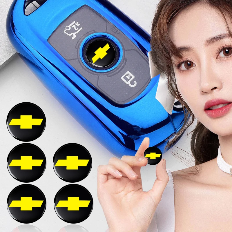 

14mm Aluminum Car Remote Key Emblem Radio button Sticker For Chevrolet Silverado Impala Malibu Equinox Cruze Camaro TrailBlazer
