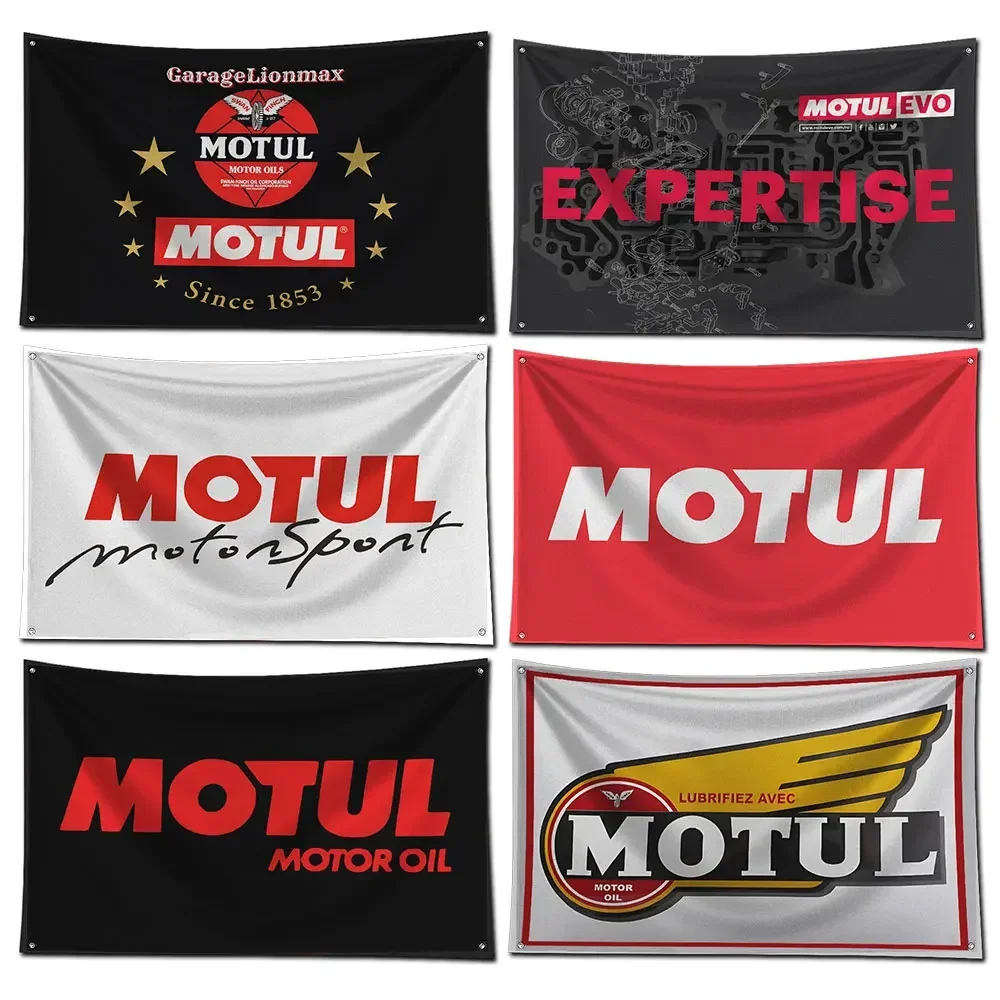 3x5 Ft Engine Oil M-motuls Flag Polyester Digital Printing car Banner for Garage Wall Art Out Door Decoration With Bras Grommets