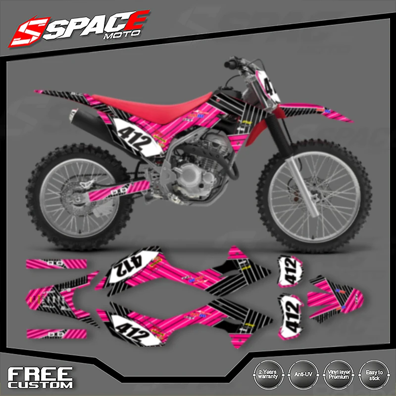 

SPACE пользовательская мотоциклетная графическая фоновая наклейка для HONDA CRF250F 2019 2020 2021 19-21 CRF250 CRF250F наклейки наборы наклеек 04