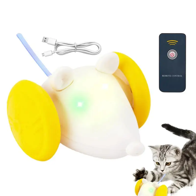 

Interactive Cat Toy Squeaky Musical Mice For Kitten USB Rechargeable Automatic Kitten Toys With Obstacle Avoidance For Cats