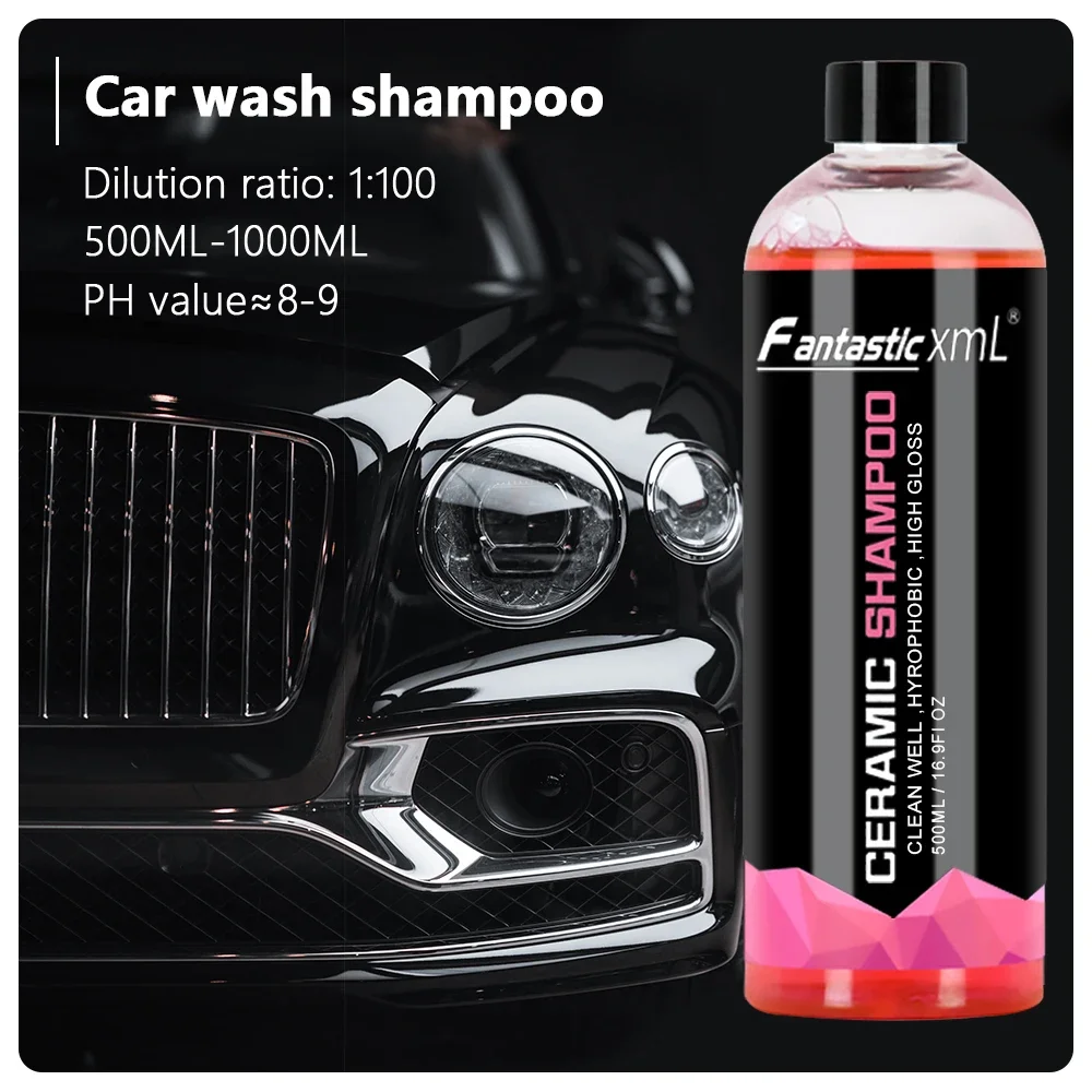 Champú para Lavado de Autos 500ML/Botella, Espuma Superactiva, Productos para Detallado de Pintura, Accesorios para Autos, Materiales de Limpieza para Detallado Exterior de Autos