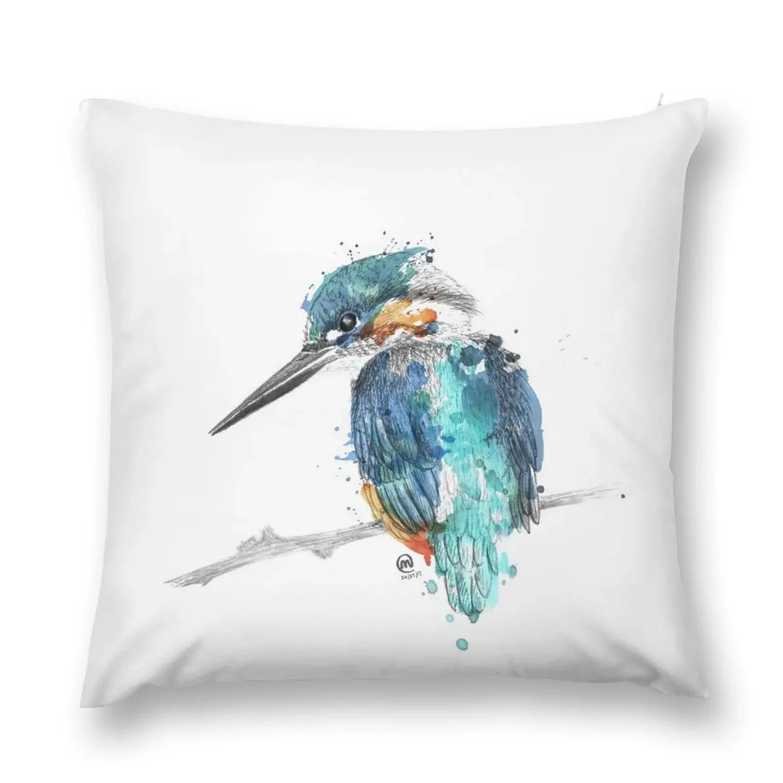 Watercolour Kingfisher Throw Pillow Cushion Covers For Living Room Ornamental Pillow Christmas Covers For Cushions Anime pillow