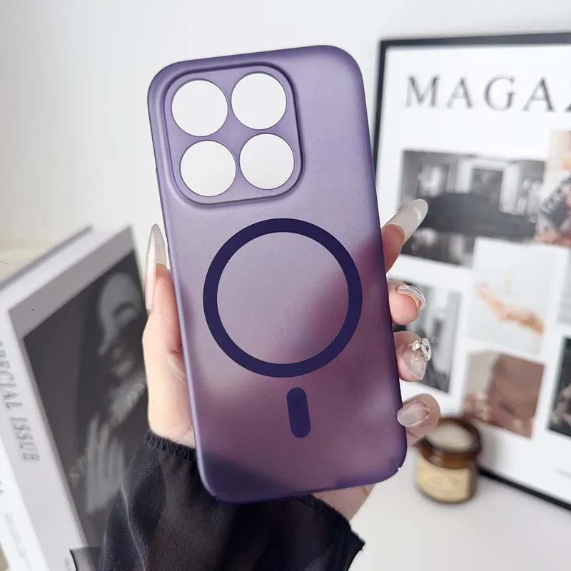 Luxury Shockproof Clear Acrylic Magsafe Magnetic Case for Xiaomi 17 Pro Max Wireless Charge Back Cover for Xiaomi 17Pro