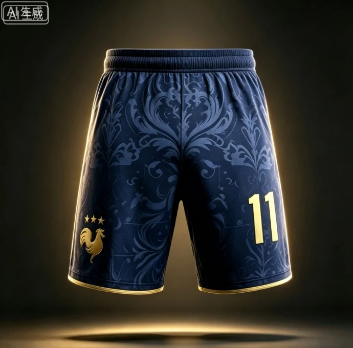 2026 Frankreich Team Mbappé Nr. 10 Fußballshorts, 3D-Allover-Print kurze Hosen, Unisex Familien-Matching Fan-Sportbekleidung für Kinder – Detail 8