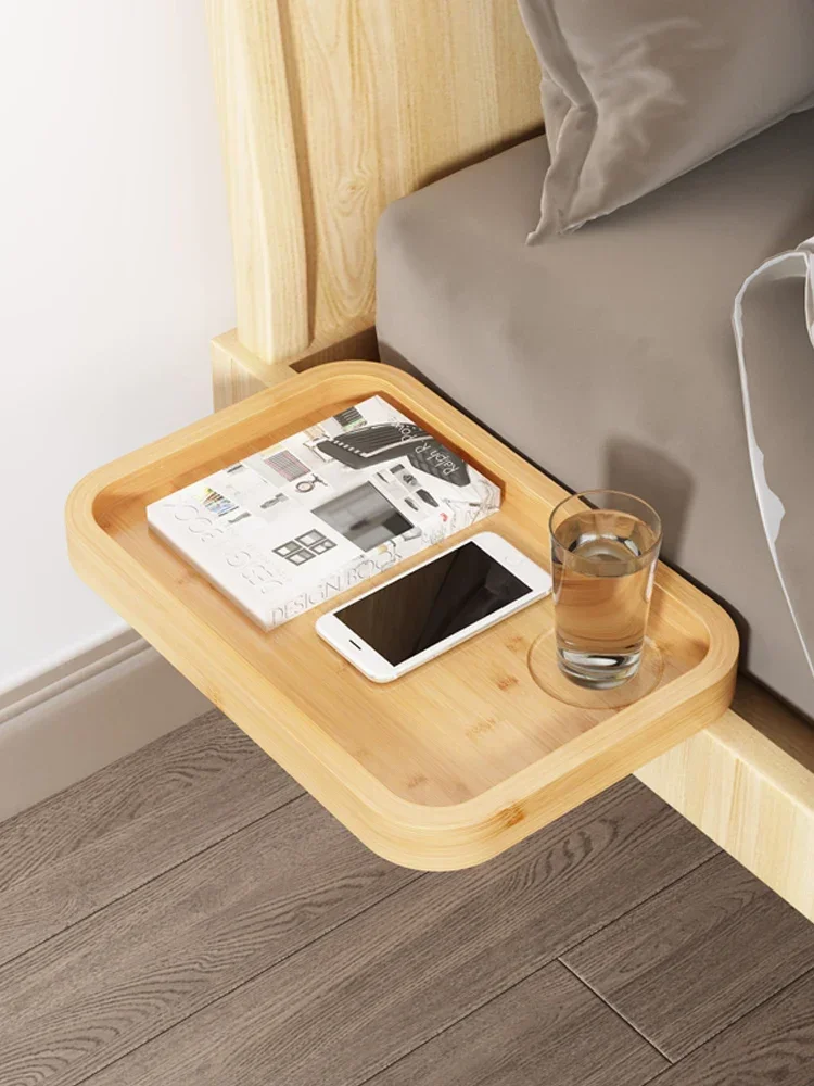 

Simple bedroom headboard shelf perforation-free projector bracket bedside mobile phone rack bathtub shelf solid wood