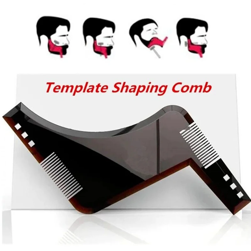 Beard Shaping Template Shower Salon Beard Shaving shave Shaping style styling comb care brush Tool image 3