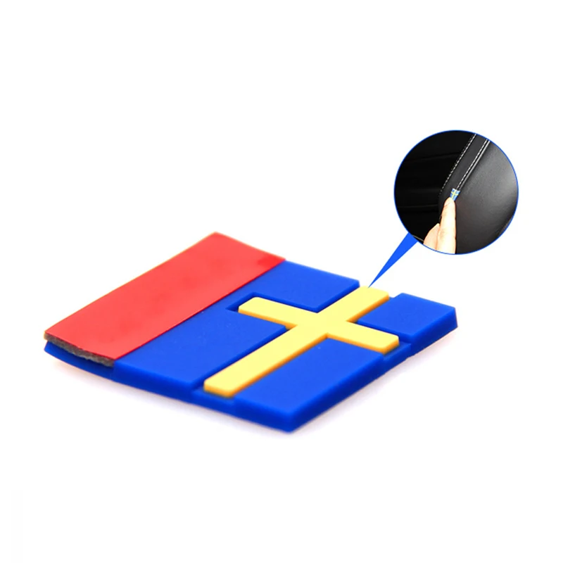 1/5Pcs Car 3D Sticker Sweden Flag Decoration Emblem Car Door Trunk front grille For VOLVO XC40 XC60 XC90 Free Sticker Body Hood view 4