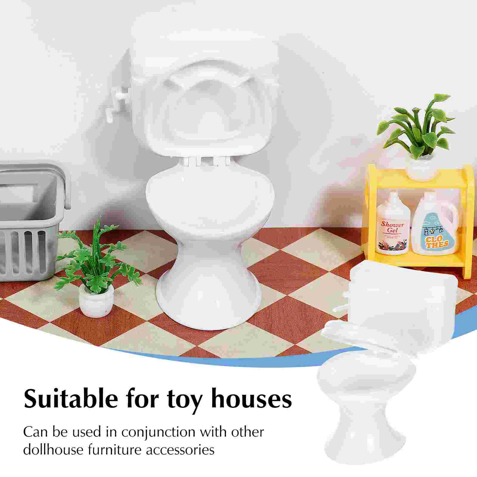 6 Pcs Portable Play House Toys Baby Tots 1 12 Scale Bathroom Plastic Boy Mini Plaything