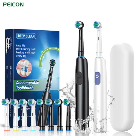 Electric Toothbrush Deep Clean Whitening Teeth for Adult Toothbrush Rotation Ultrasonic Toothbrush with 4/8 Replacement Heads