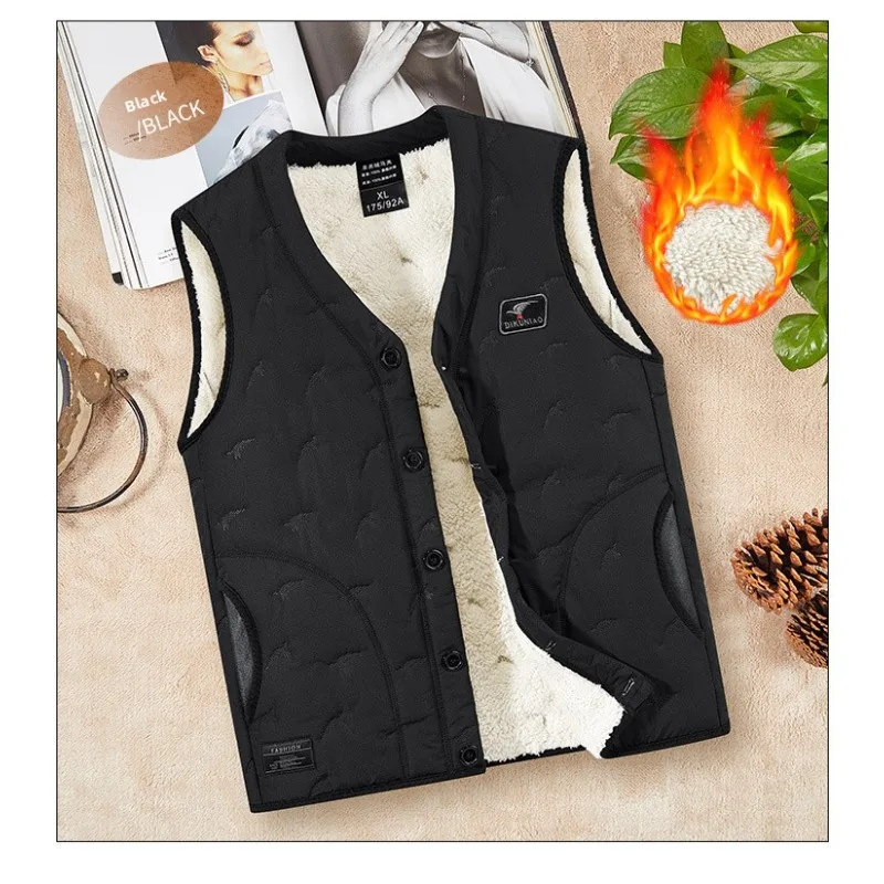 

Middle Aged Elderly Outdoor Sports and Leisure Windproof Warm Thick Three-layer Cotton Vest Winter Outdoor Comfort Padded Vest